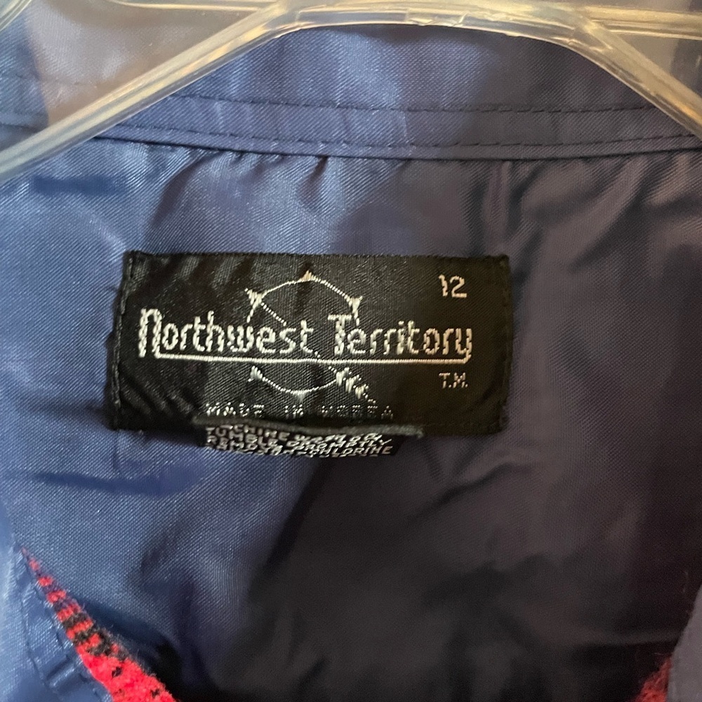 Northwest Territory Red and navy blue Checkered boys size 12 flannel - Picture 3 of 3